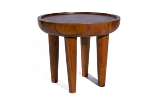 Mesa auxiliar redonda caoba