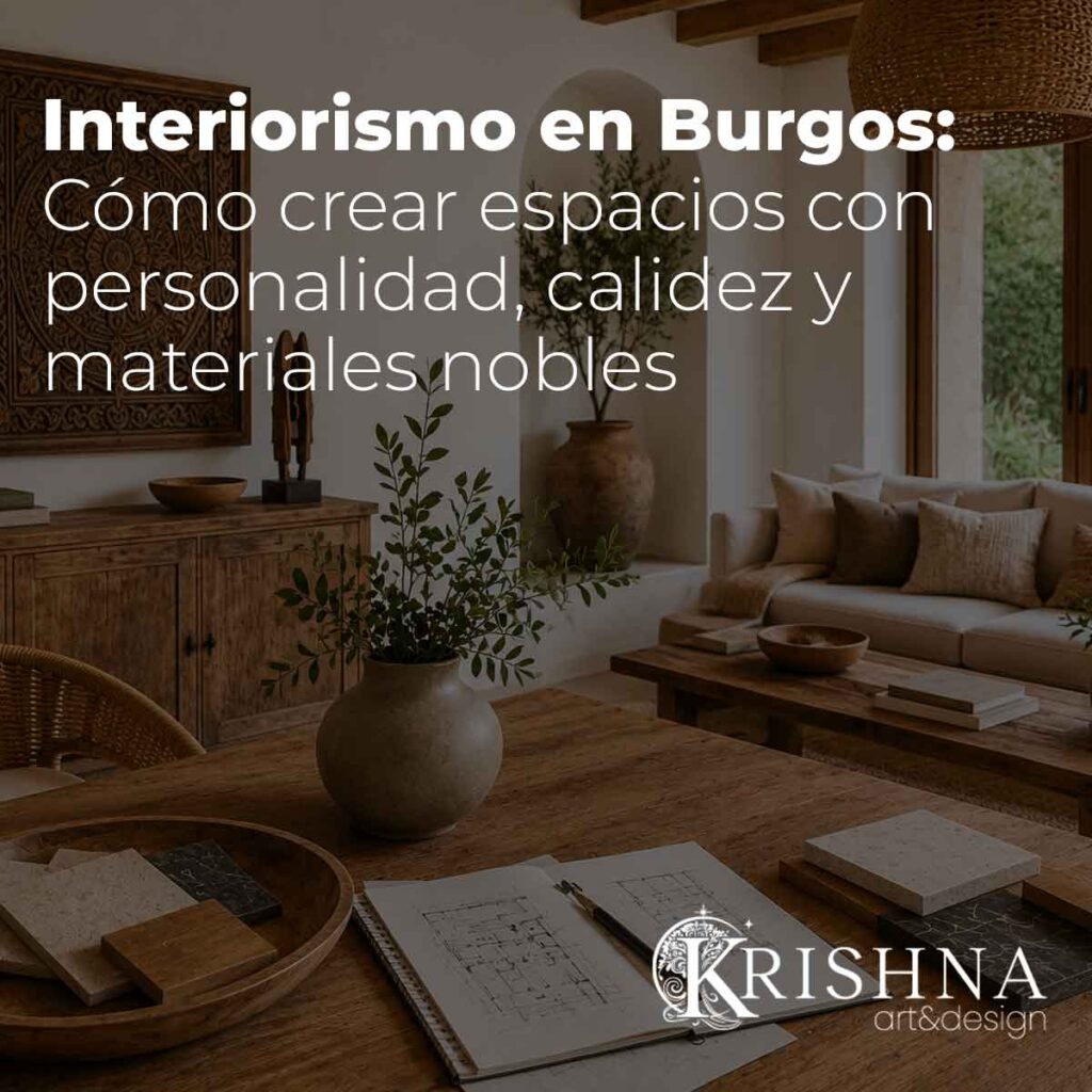 Estudio de interiorismo en Burgos con materiales nobles, madera natural y espacio cálido