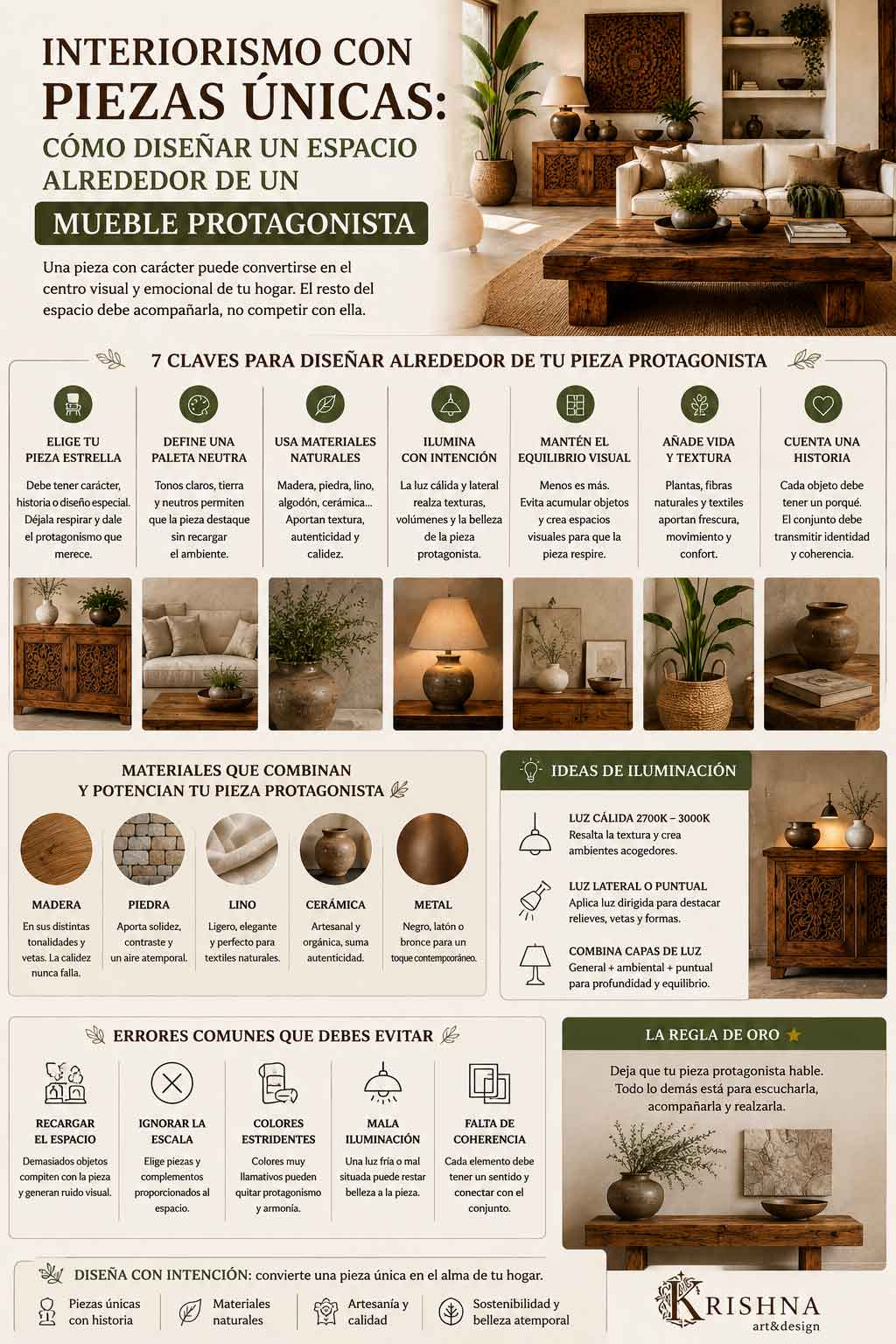Infografía sobre cómo diseñar un espacio alrededor de un mueble protagonista