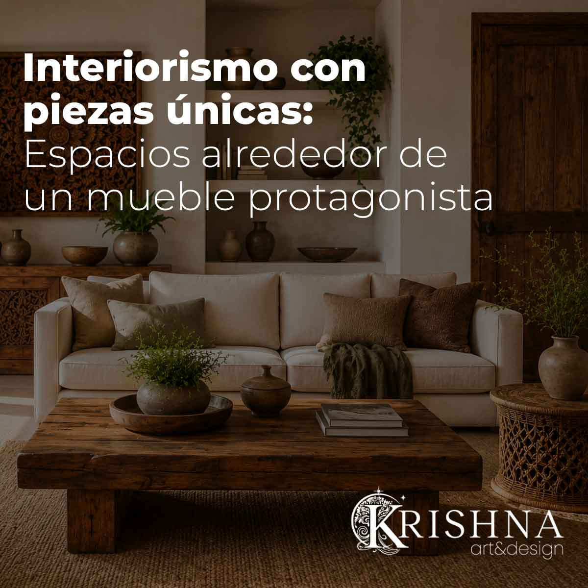 Mueble protagonista de madera integrado en un proyecto de interiorismo contemporáneo