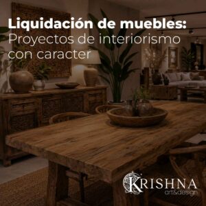 Muebles en liquidación para un proyecto de interiorismo con mobiliario de madera y teca
